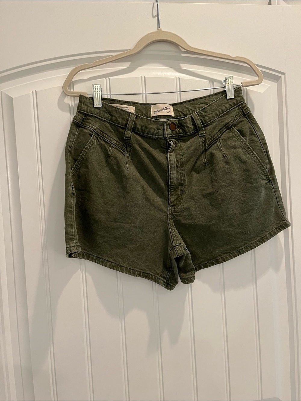 Universal Thread Olive Cotton High-Rise Shortalls